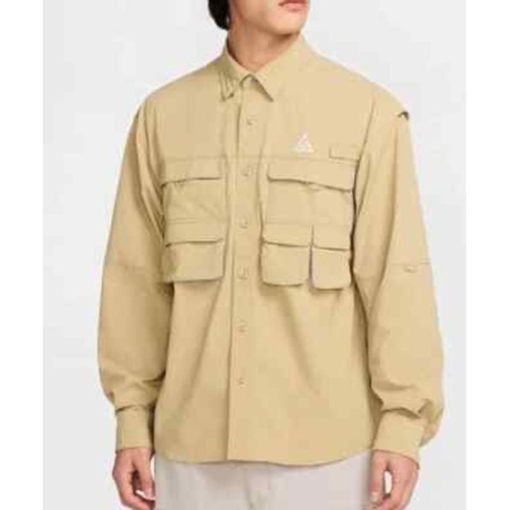 Nike ACG Men XL Orb Weaver Shirt Khaki Dri-FIT ADV Utility Hiking NWT HJ2465-297